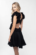 Rochie cu decupaje si volane Dark Black