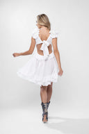 Rochie cu decupaje si volane White