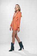 Costum sacou lejer din in peliculizat cu pantaloni scurti Burnt Orange