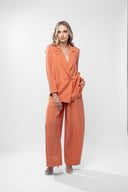 Costum cu pantalon si sacou lejer Dark Orange