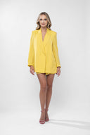 Costum sacou lejer din in peliculizat cu pantaloni scurti Yellow