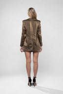 Costum sacou lejer din in peliculizat cu pantaloni scurti Dark Gold