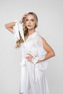 Rochie lunga tip camasa din matase