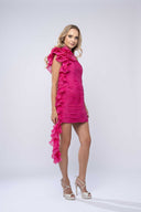 Rochie one shoulder cu volane spectaculoase
