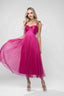 Rochie midi din tulle de matase