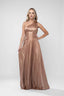 Rochie lunga asimetrica bronze