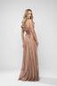 Rochie lunga asimetrica bronze