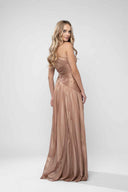 Rochie lunga asimetrica bronze