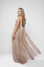 Rochie lunga tulle matase cu esarfe