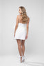 Rochie mini cu floare 3D si bretele subtiri