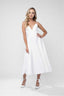 Rochie midi cu bretele fine si decolteu adanc