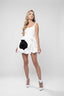 Rochie mini alba cu floare alba