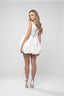 Rochie mini alba cu floare alba