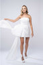 Rochie mini din matase cu funda oversized si trena laterala