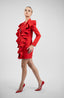 Rochie sacou cu volane arhitecturale red