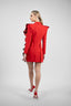 Rochie sacou cu volane arhitecturale red