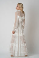 Rochie lunga din matase White romance