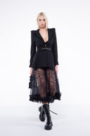 Sacou stil rochie Ringoux Black cu umeri sculpturali