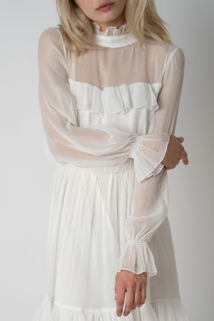 Rochie lunga din matase White romance