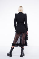 Sacou stil rochie Ringoux Black cu umeri sculpturali