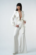 Salopeta cu decolteu adanc white