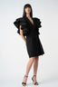 Rochie sacou cu volane supradimensionate