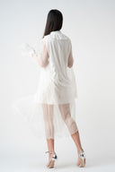 Rochie midi vaporoasa din matase White
