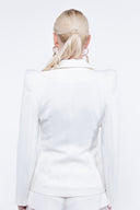 Sacou cambrat cu umeri supradimensionati  White