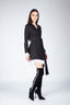 Rochie sacou cu volane din matase cu cordon