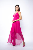 Rochie halter midi Fucsia