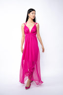 Rochie halter midi Fucsia