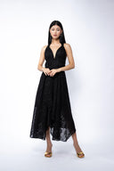 Rochie halter midi brodata Black