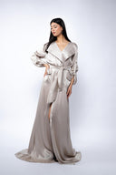 Caftan lung cu rever amplu si cordon