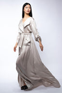 Caftan lung cu rever amplu si cordon