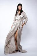 Caftan lung cu rever amplu si cordon