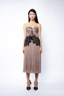 Midi dress in tulle and chantilly