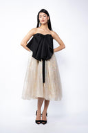 Rochie din matase peliculizata cu funda oversized