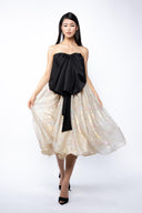 Rochie din matase peliculizata cu funda oversized