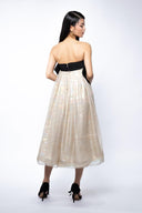Rochie din matase peliculizata cu funda oversized