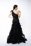 Rochie de gala couture cu un umar si detalii dramatice