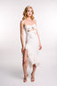 Rochie din in asimetrica cu prindere la bust