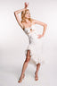 Rochie din in asimetrica cu prindere la bust 