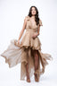 Rochie couture cu esarfe asimetrice