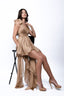 Rochie couture cu esarfe asimetrice