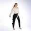 Pantaloni conici cu volan asimetric (3)