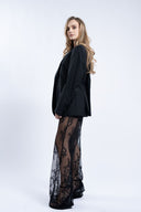 Pantaloni transparenti din dantela chantilly