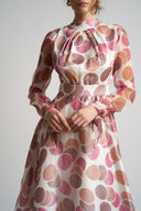 Rochie midi din voal de matase cu esarfe
