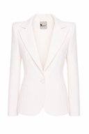 Sacou cambrat cu umeri supradimensionati  White