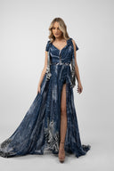 Rochie lunga cu imprimeu