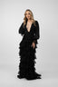 Rochie lunga din matase cu decolteu adanc